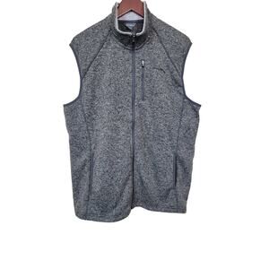 Eddie Bauer Zip Up Vest Jacket Men's Size XL Heathered Gray Zipper Pockets